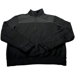 Calvin Klein Sweater Mens Pullover Medium Black Mixed Media French Terry 1/4 Zip